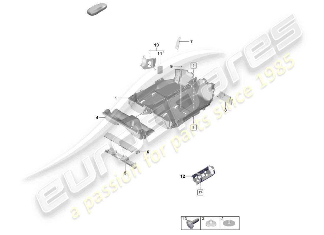 porsche 2019 (992-1) rifiniture per pavimenti (moquette) 911 dakar diagramma delle parti