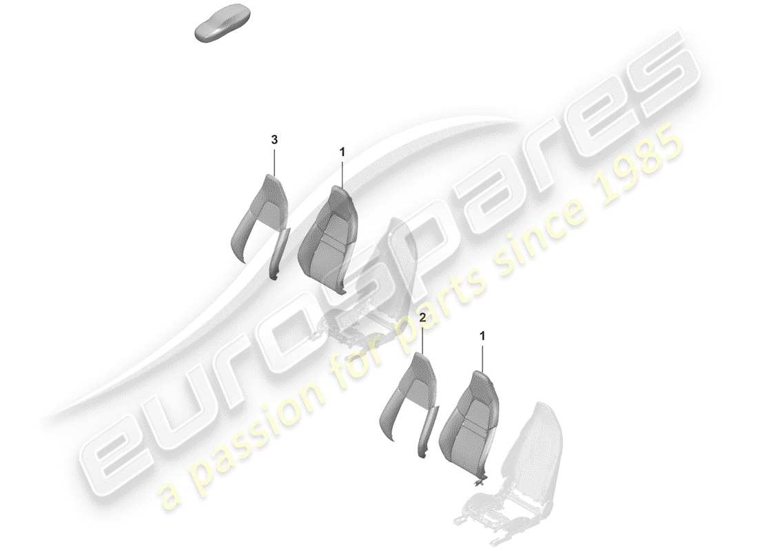 porsche 2019 (992-1) parte in schiuma diagramma delle parti