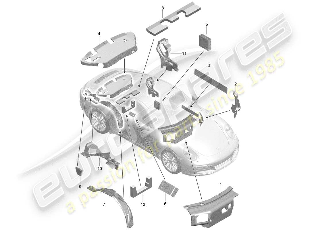 porsche 2019 (991-2) copertura corporea diagramma delle parti