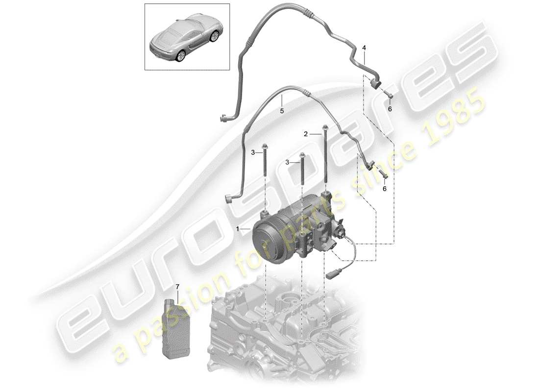 porsche 2015 (981 cayman) compressore diagramma delle parti