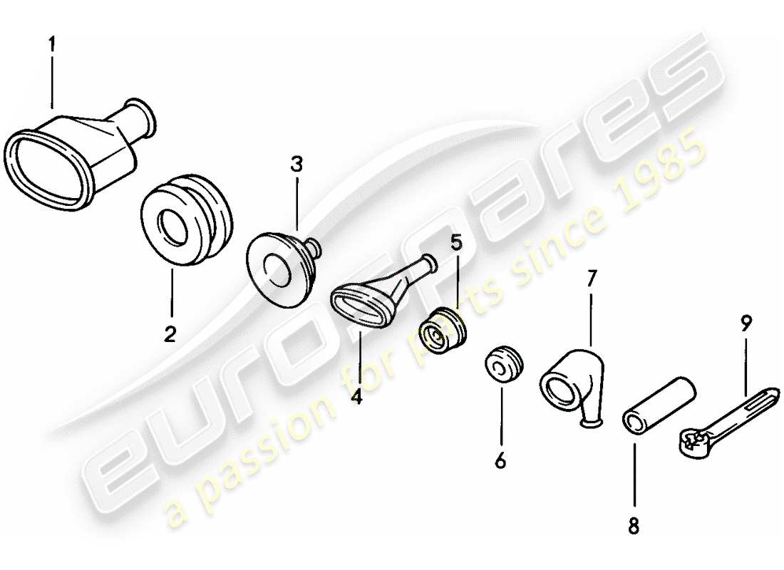 porsche 1987 (924s) anello di tenuta - fascetta diagramma delle parti