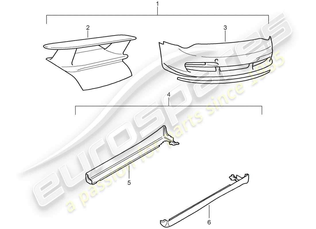 porsche 2011 (tequipment) diagramma delle parti aerokit