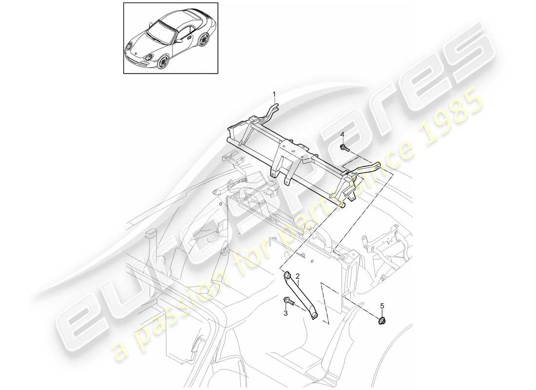 porsche 2012 (997-2) diagramma delle parti del telaio
