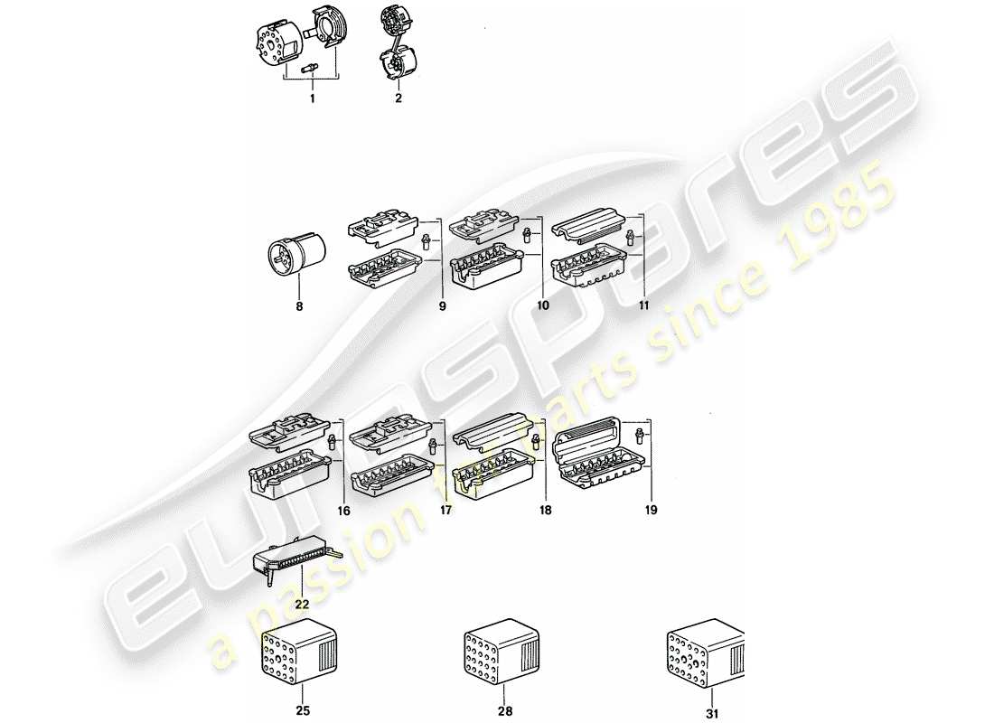 porsche 1994 (968) alloggiamento del connettore diagramma delle parti