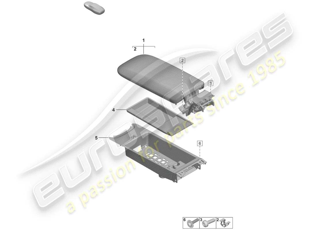 porsche 2019 (992-1) console centrale diagramma delle parti