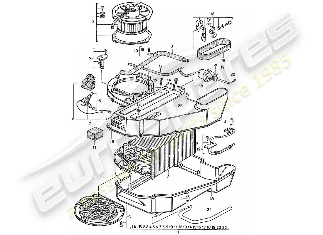 porsche 1986 (924s) condizionatore diagramma delle parti