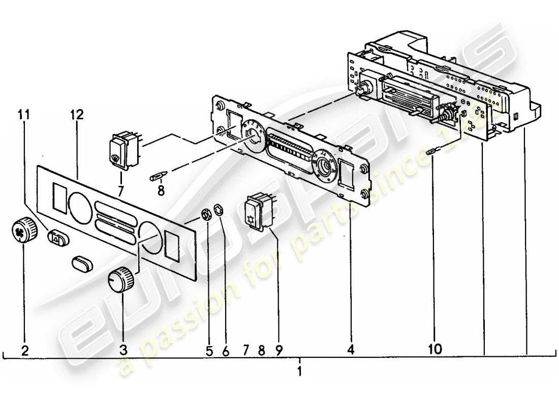 porsche 1992 (968) interruttore di controllo diagramma delle parti