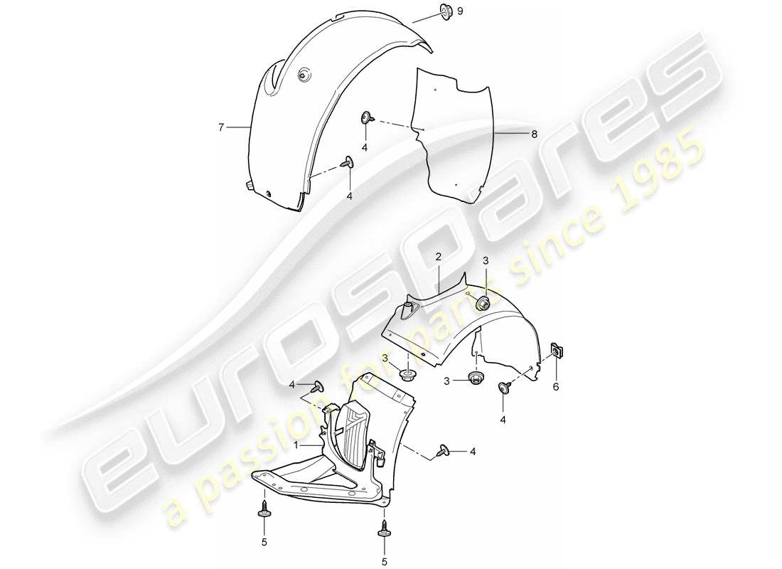porsche 2009 997-2 turbo / gt2 diagramma delle parti trims