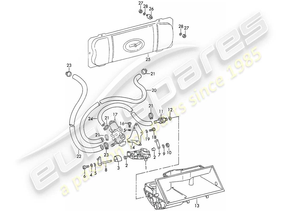 porsche 1973 (911) sistema di depressione - per - rilascio della frizione - d - mj 1972>> schema delle parti