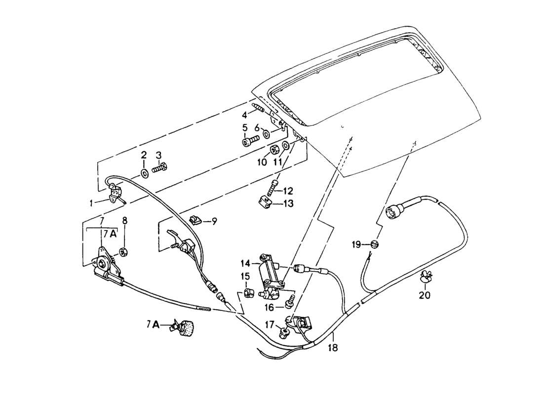 porsche 1994 (964) spoiler posteriore - meccanismo di guida diagramma delle parti