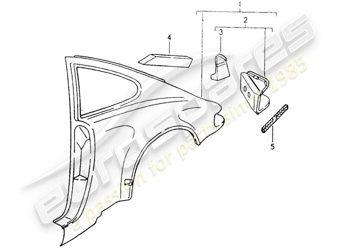 porsche 1994 (964) pannellatura esterna diagramma delle parti