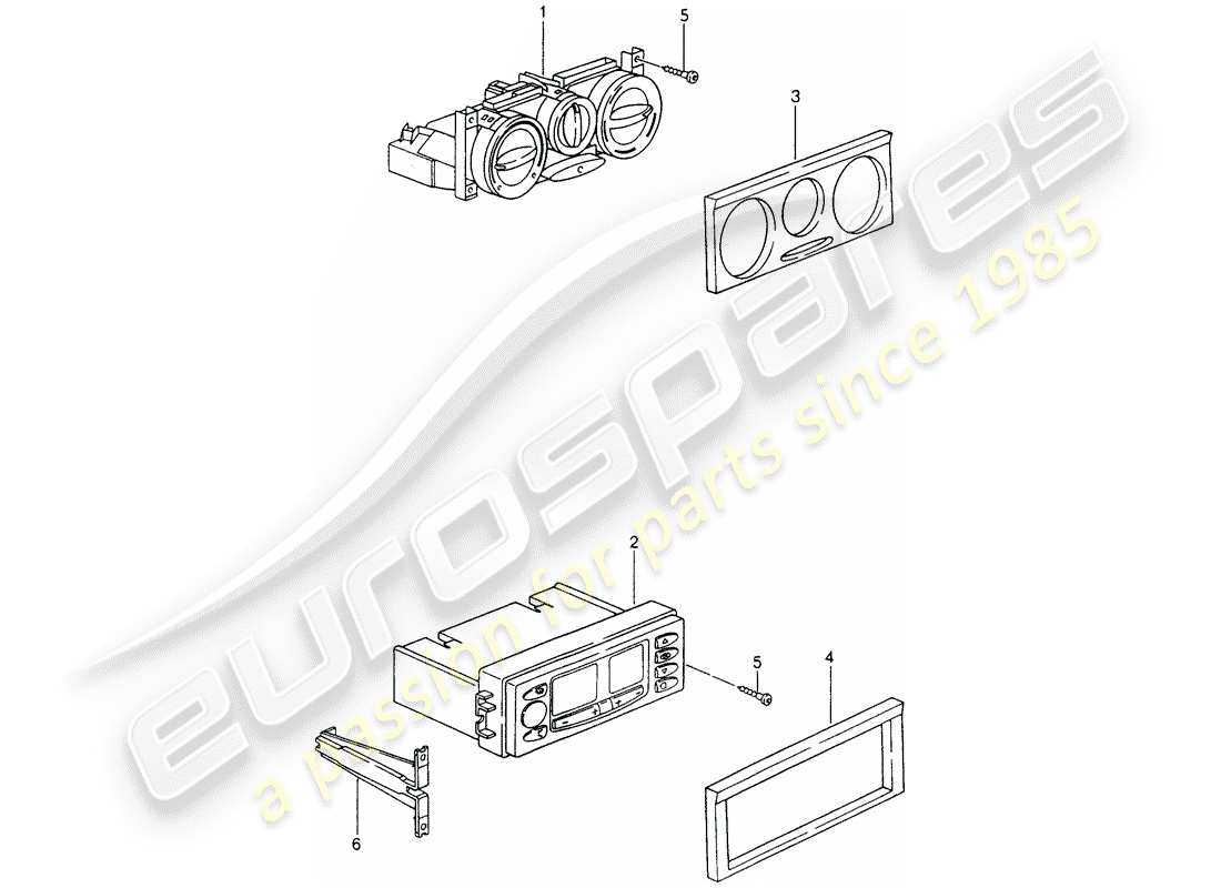 porsche 1999 (986 boxster) interruttore di controllo diagramma delle parti