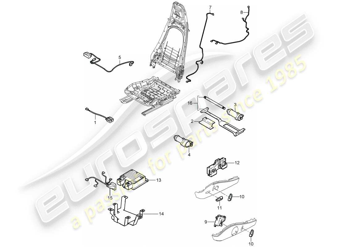 porsche 2009 997-2 turbo / gt2 cablaggi elettrici schema delle parti