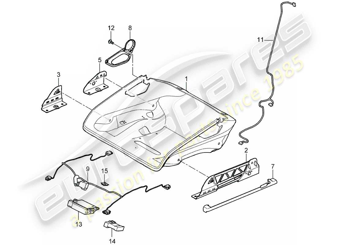porsche 2005 (997-1) posto a sedere diagramma delle parti