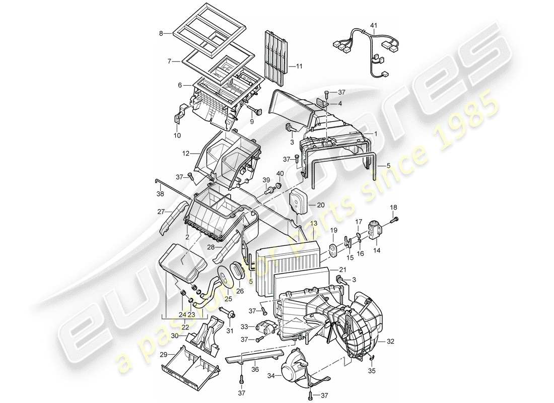 porsche 2008 (cayenne e1 9pa) schema delle parti del condizionatore d'aria