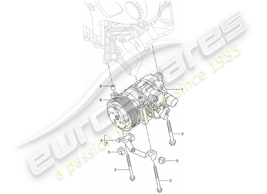 porsche 2005 (cayenne e1 9pa) diagramma delle parti del compressore