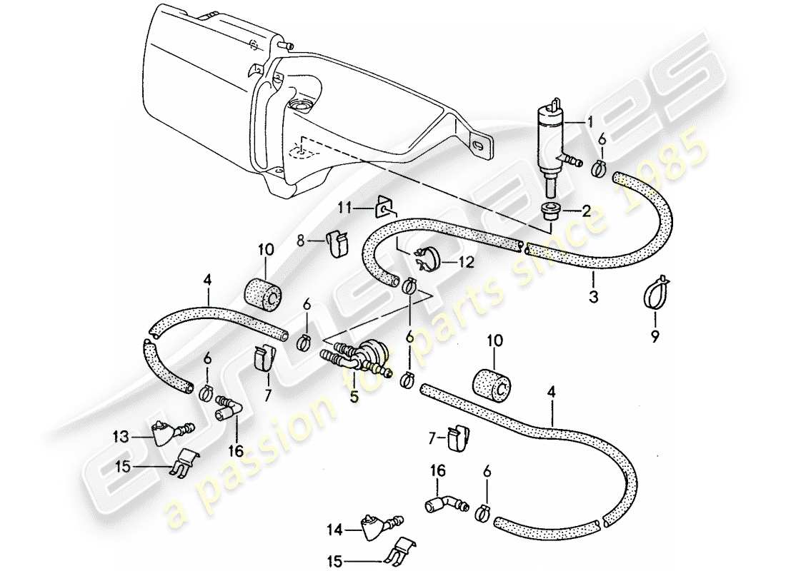 porsche 1994 (968) impianto rondella diagramma delle parti