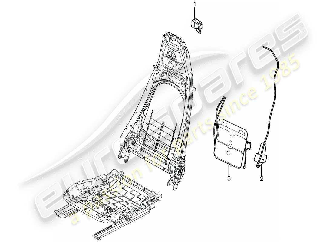porsche 2009 997-2 turbo / gt2 supporto lombare schema delle parti