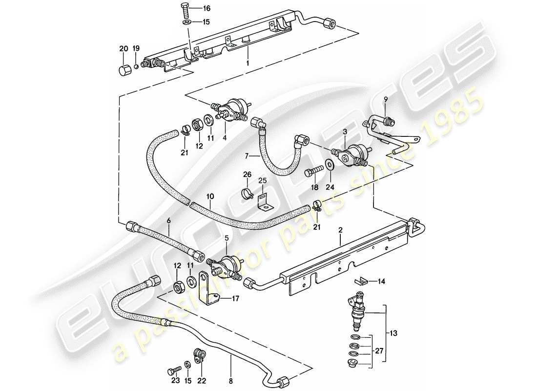 porsche 1983 (928) lh-jetronic - 3 - d - mj 1985>> diagramma delle parti