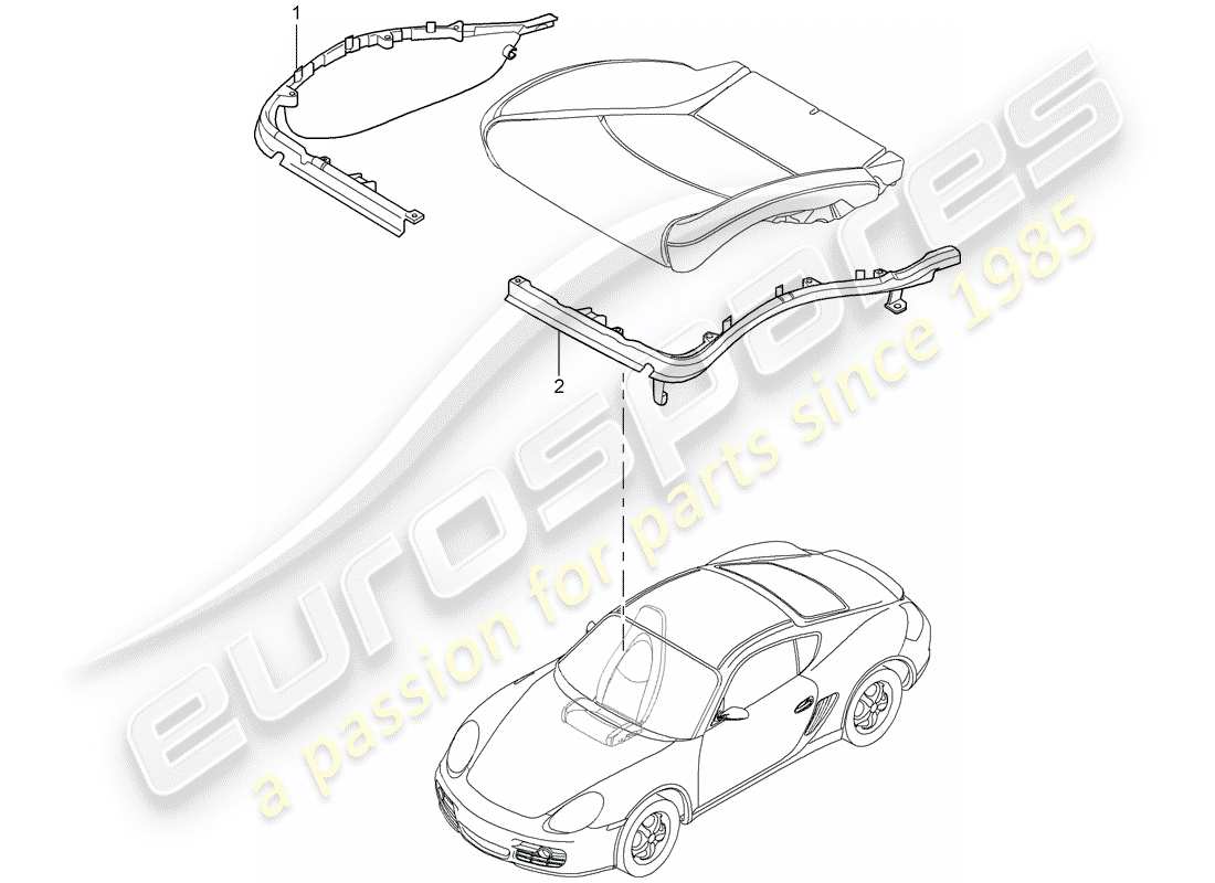 porsche 2006 (987 cayman) porta cuscino diagramma delle parti
