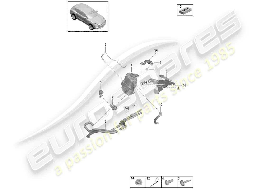 porsche 2019 (macan) riscaldatore aggiuntivo diagramma delle parti