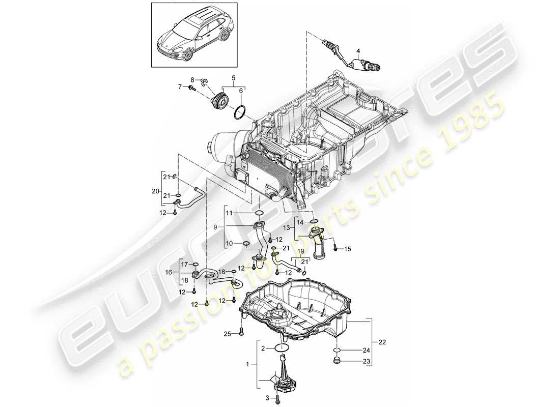 porsche 2014 (cayenne e2 92a) diagramma delle parti del tubo di aspirazione