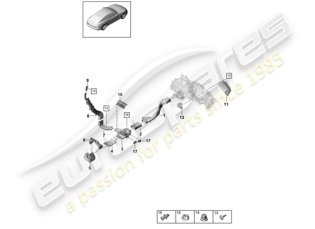porsche 2019 (panamera 971-1) condotto dell'aria diagramma delle parti