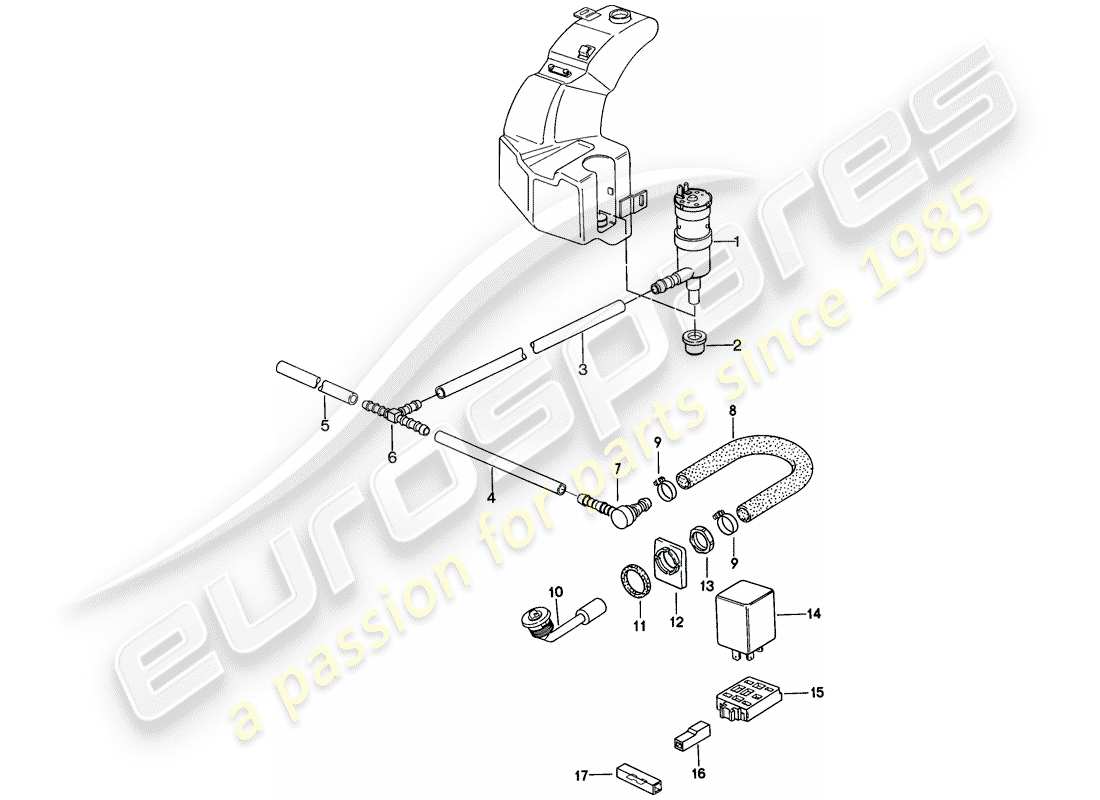 porsche 1987 (924s) impianto rondella diagramma delle parti