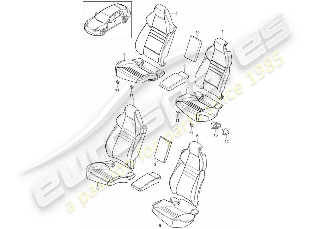 porsche 2010 (panamera 970) copertina diagramma delle parti
