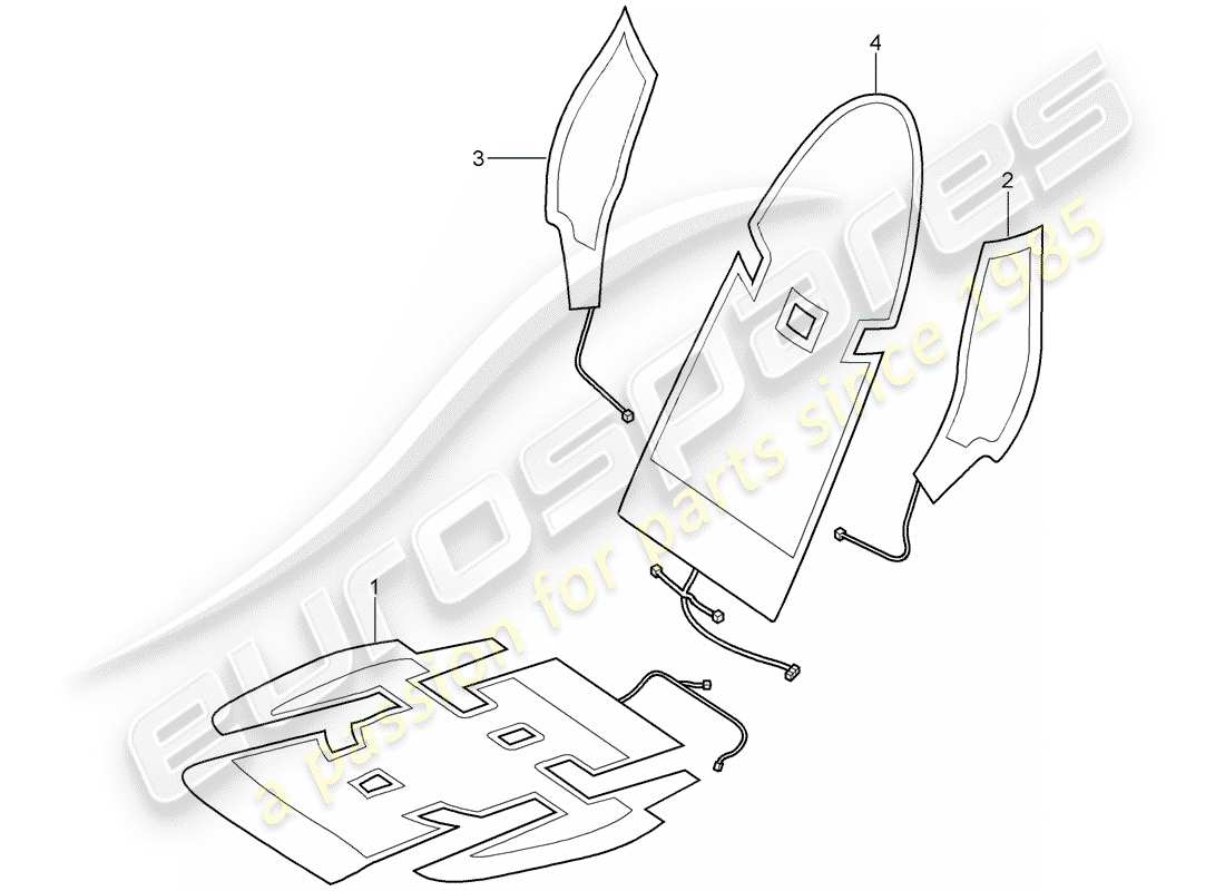 porsche 2009 997-2 turbo / gt2 diagramma delle parti del riscaldatore