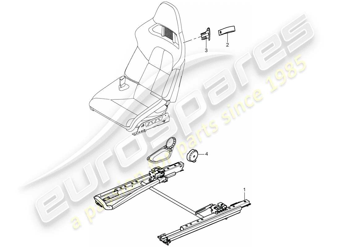 porsche 2009 997-2 turbo / gt2 diagramma delle parti del sedile