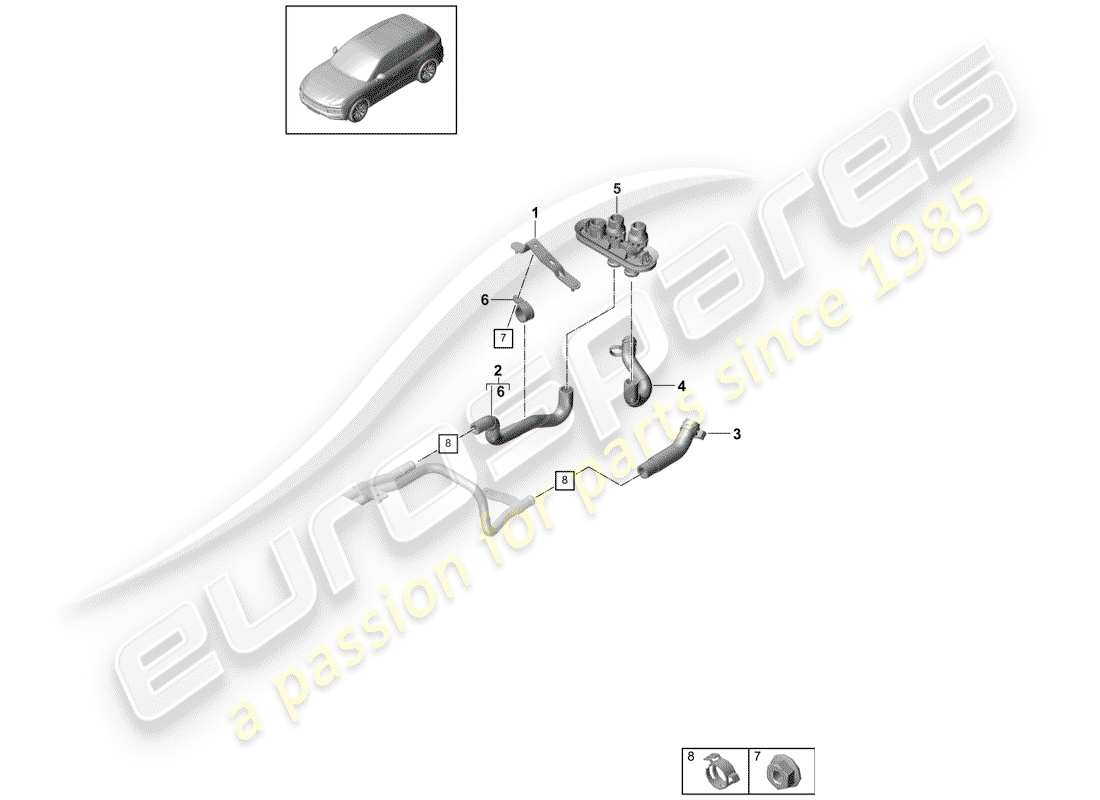 porsche 2018 (cayenne e3 9ya/9yb) stufa diagramma delle parti