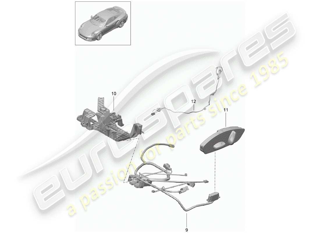 porsche 2014 (991-1 turbo) cablaggi diagramma delle parti