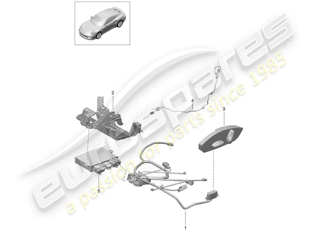 porsche 2015 (991-1 turbo) cablaggi diagramma delle parti