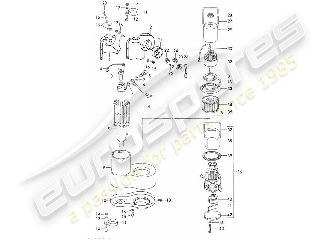 porsche 1966 (911/912) parti singole - riscaldatore - - webasto - - d - mj 1969>> schema delle parti