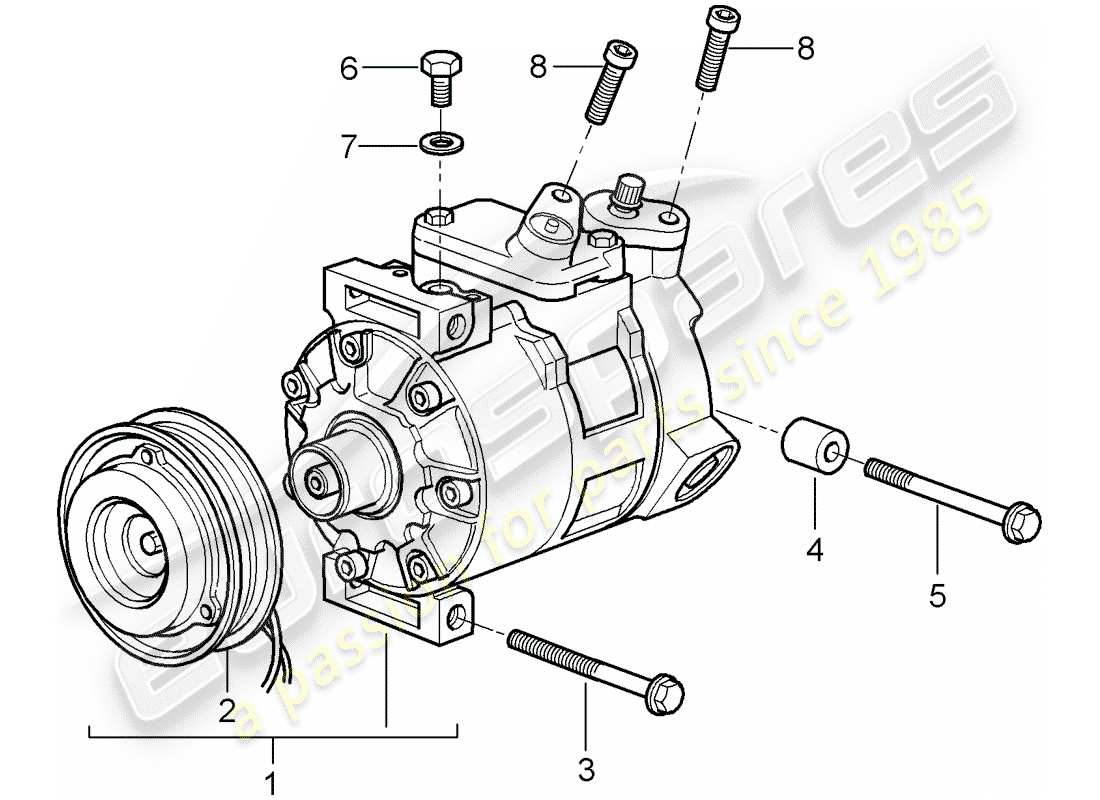 porsche 2009 997-2 turbo / gt2 diagramma delle parti del compressore