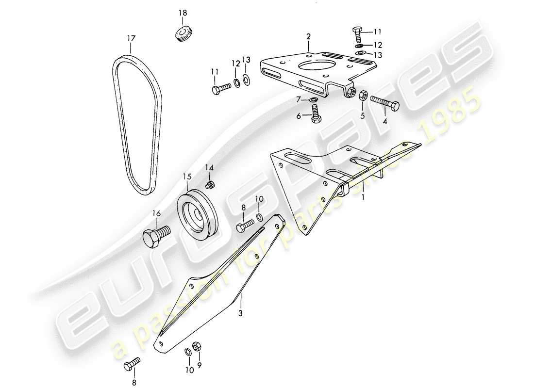 porsche 1966 (911/912) supporto - meccanismo di azionamento - condizionatore d'aria - d >> - mj 1968 diagramma delle parti