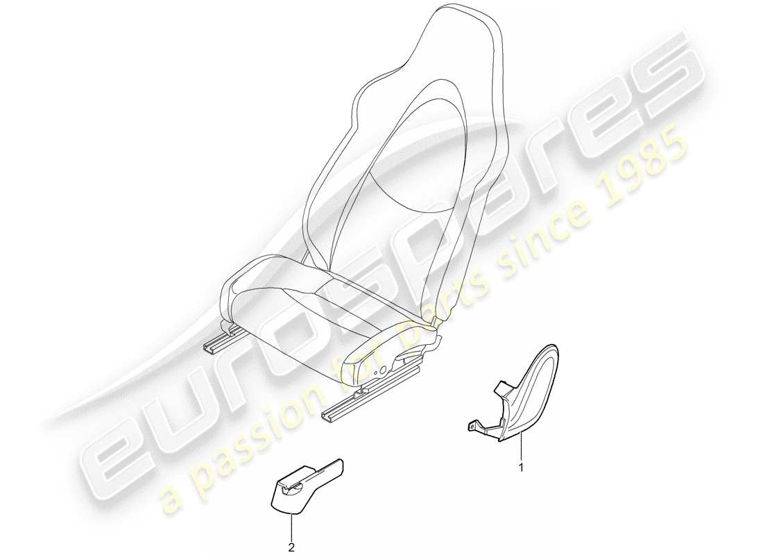porsche 2012 (997-2) sedile anteriore diagramma delle parti