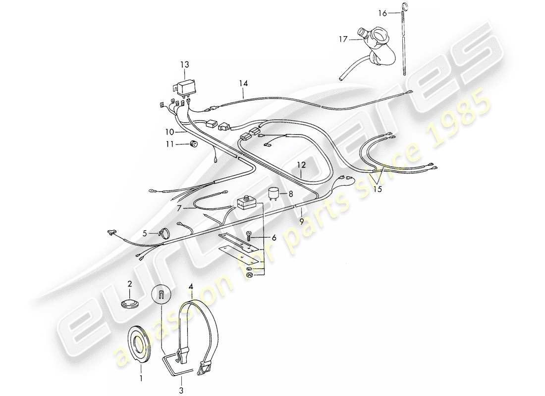 porsche 1968 (911/912) condizionatore - componenti elettrici - accessori schema parte