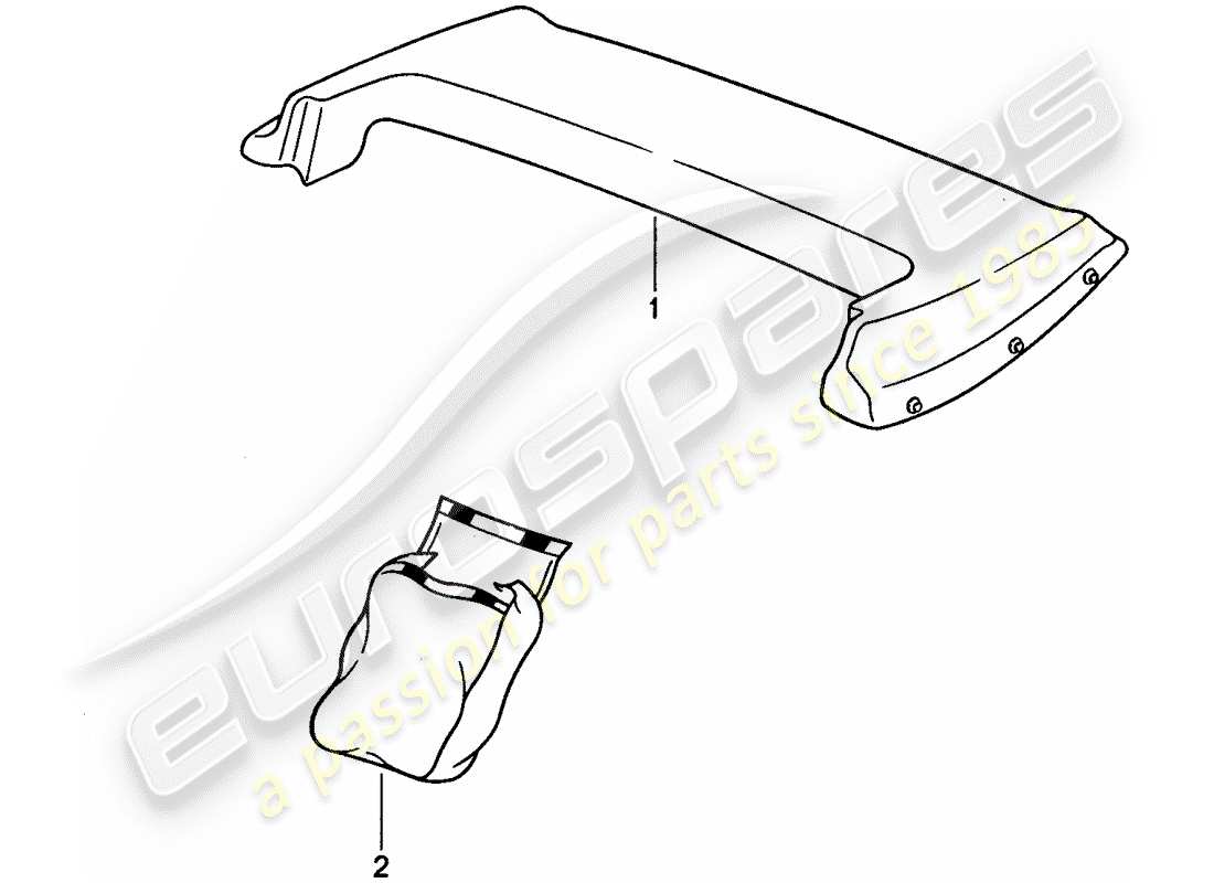 porsche 1994 (968) copertura stivale diagramma delle parti