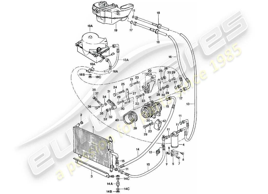 porsche 1983 (924) condizionatore diagramma delle parti