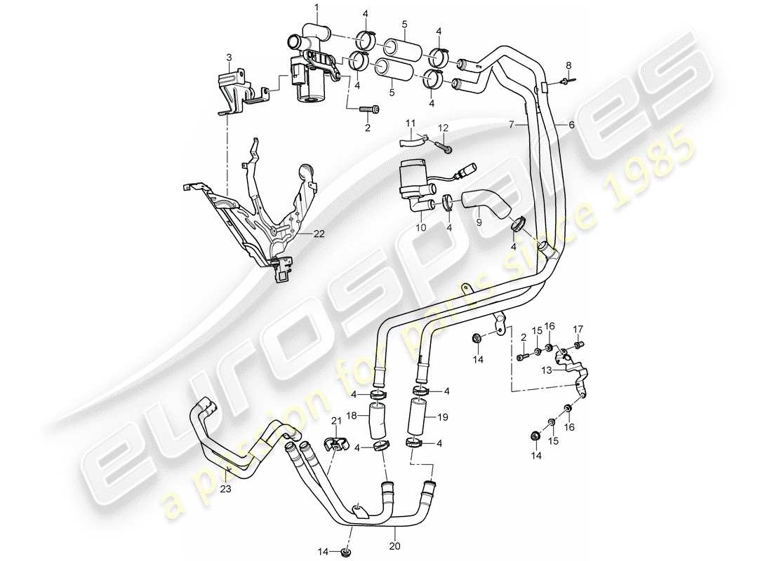 porsche 2006 (cayenne e1 9pa) stufa diagramma delle parti