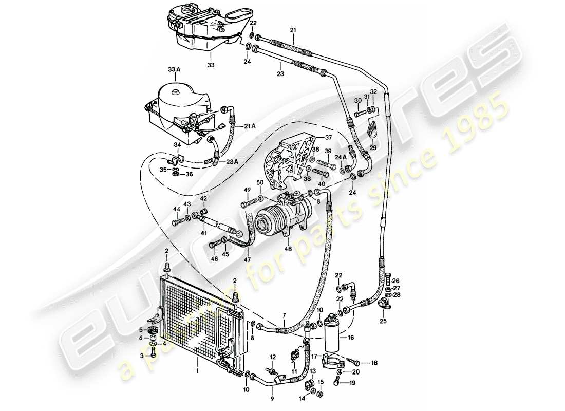 porsche 1987 (924s) condizionatore diagramma delle parti