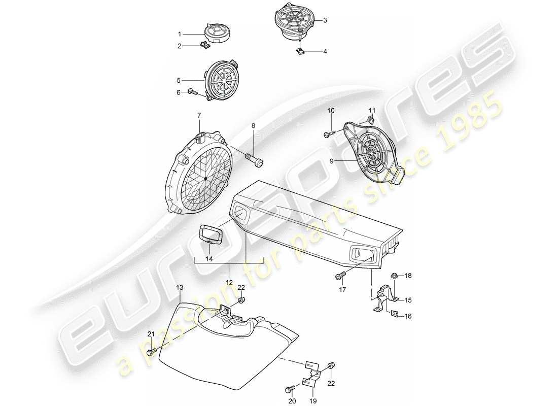 porsche 2012 (997-2) altoparlante diagramma delle parti
