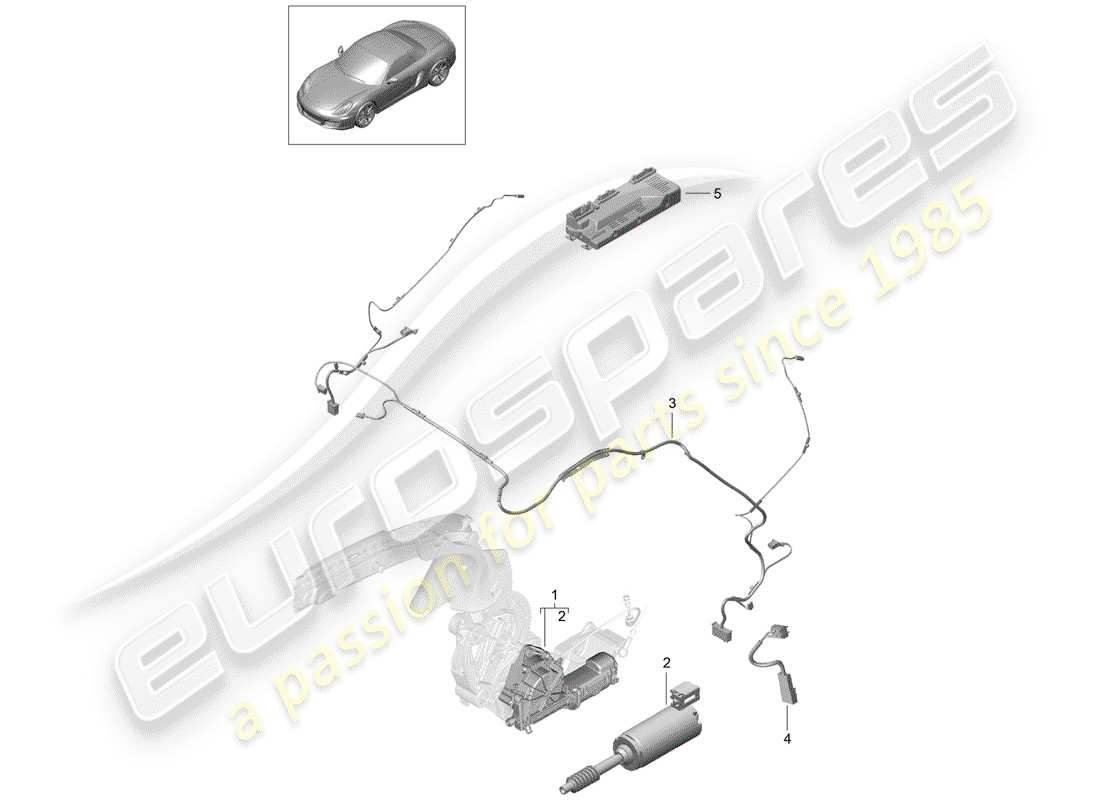 porsche 2013 (981 boxster) tetto convertibile diagramma delle parti