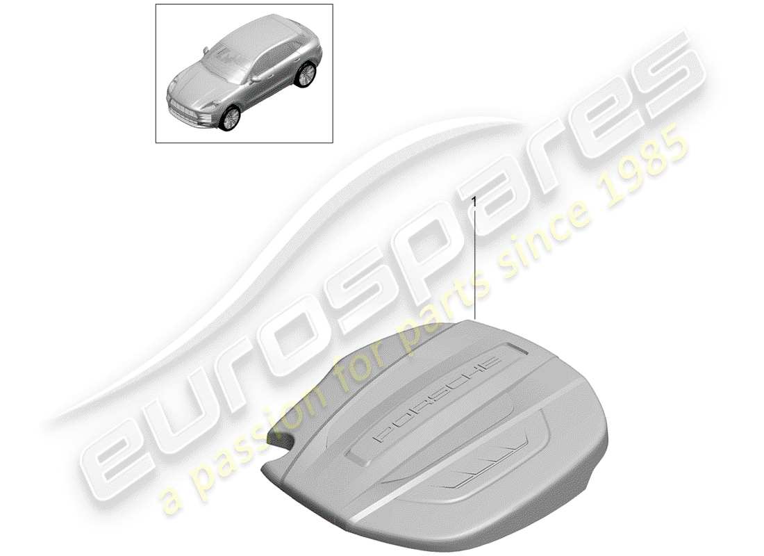 porsche 2019 (macan) copertura motore diagramma delle parti