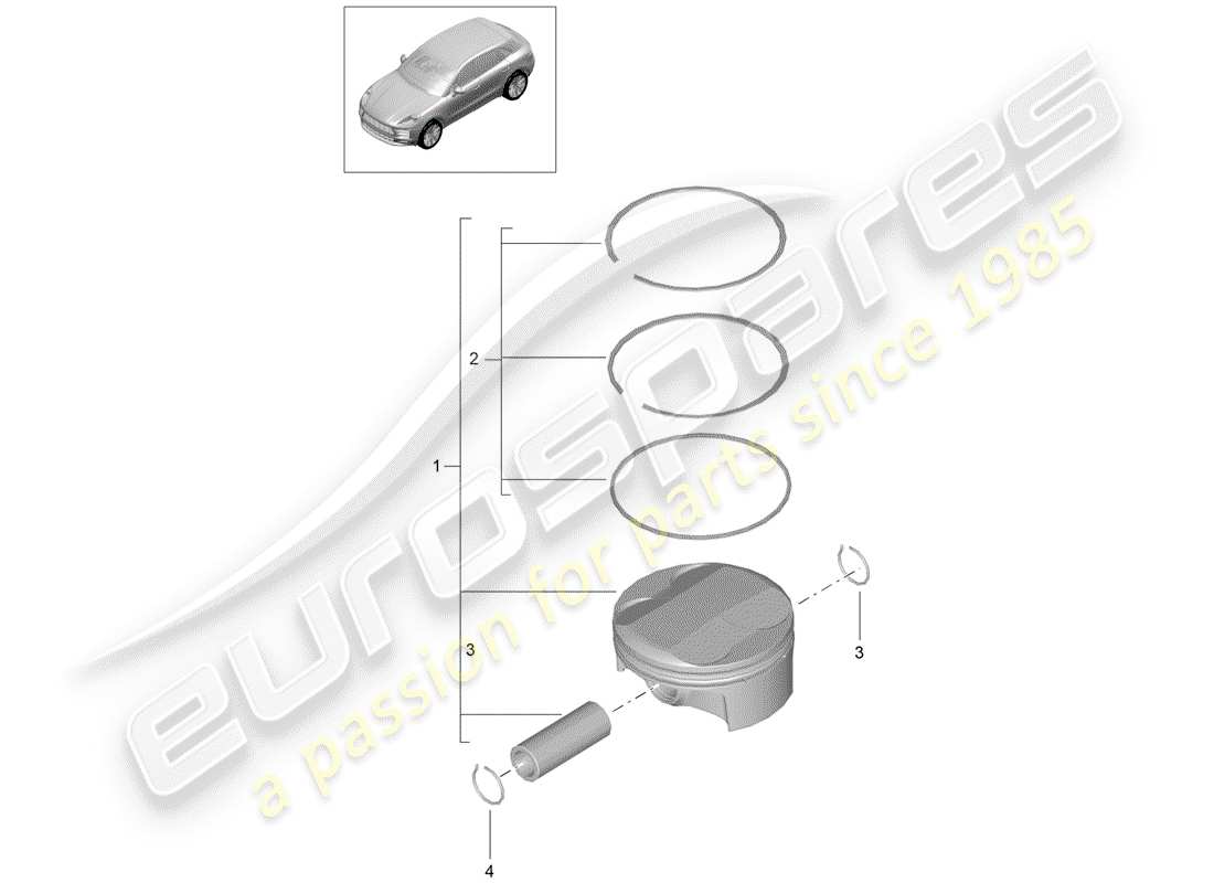 porsche 2019 (macan) pistone diagramma delle parti