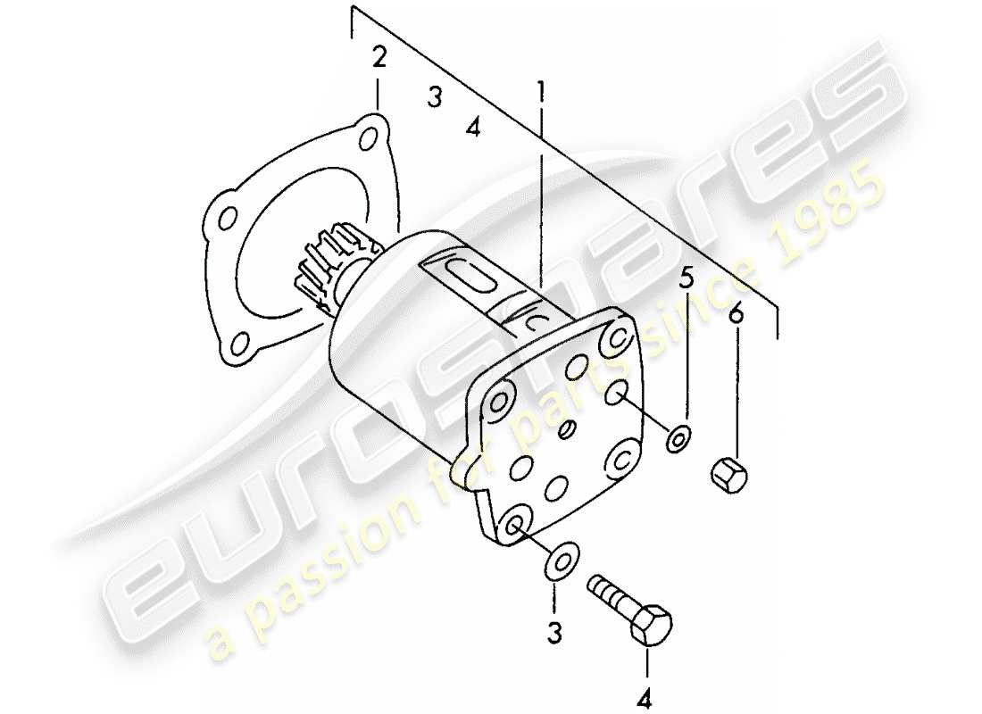 porsche 1952 (356/356a) pompa dell'olio diagramma delle parti