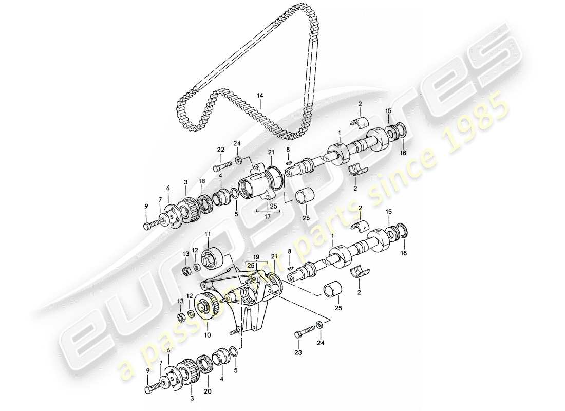 porsche 1995 (968) meccanismo di azionamento - albero diagramma delle parti