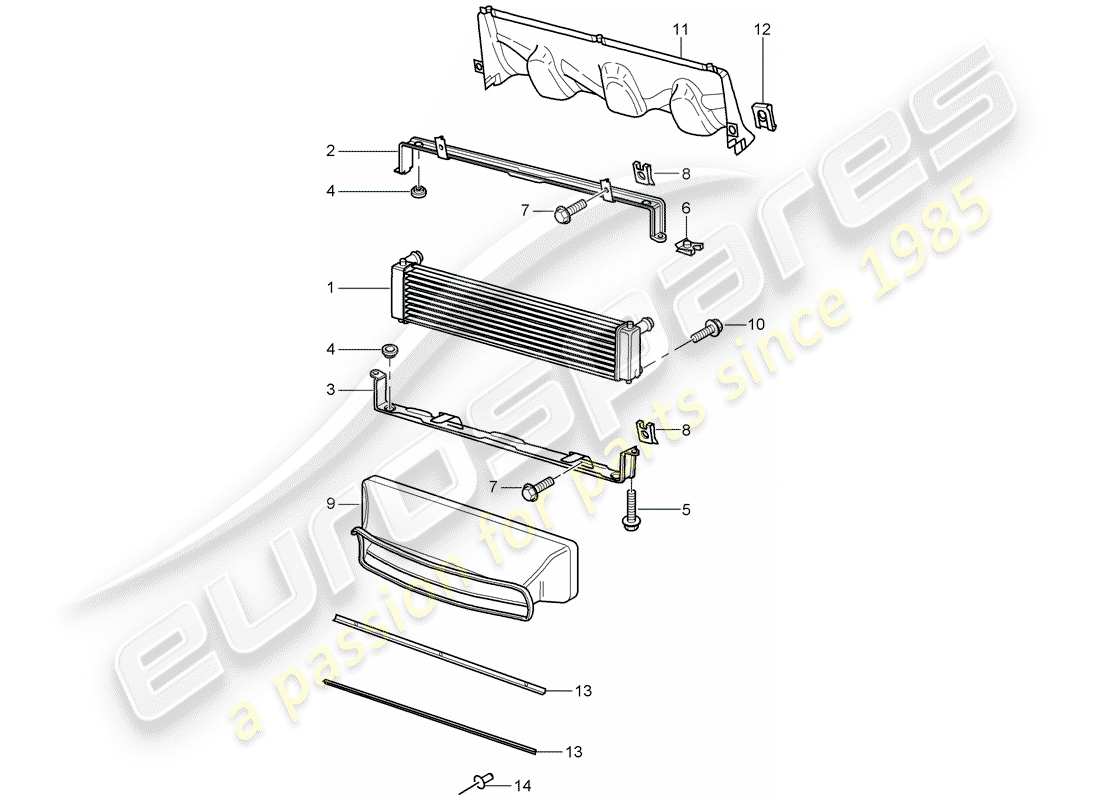 porsche 2005 (996) termosifone diagramma delle parti